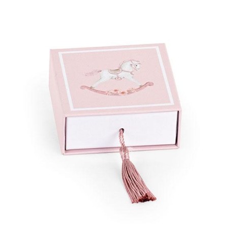 SCATOLA CAVALLINO 7X7X3CM ROSA